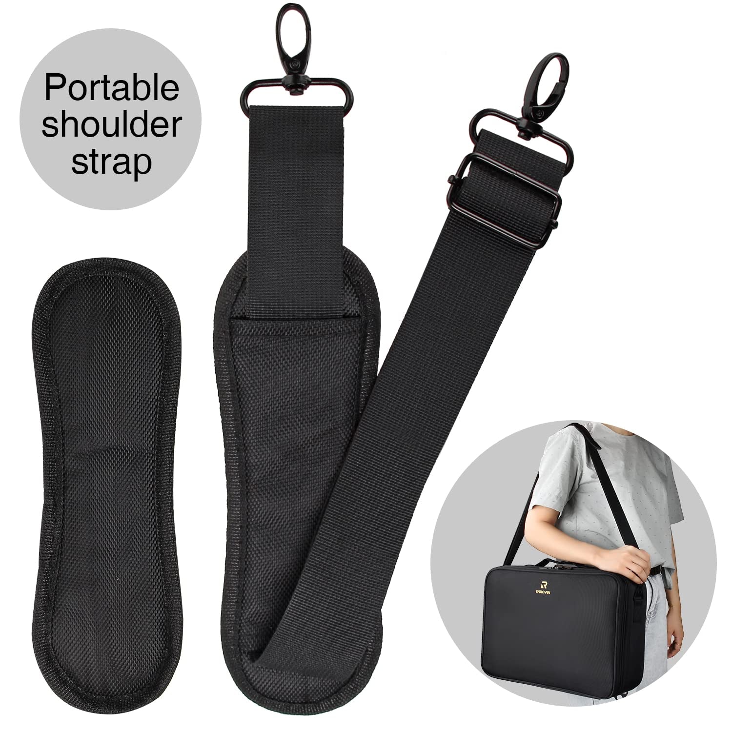 Large Makeup Case, 3 Layers Makeup Bag Cosmetic Organizer Brush Bag Barber Train Case Makeup Artist Box for Hair Curler Hair Straightener Brush Set and Cosmetics