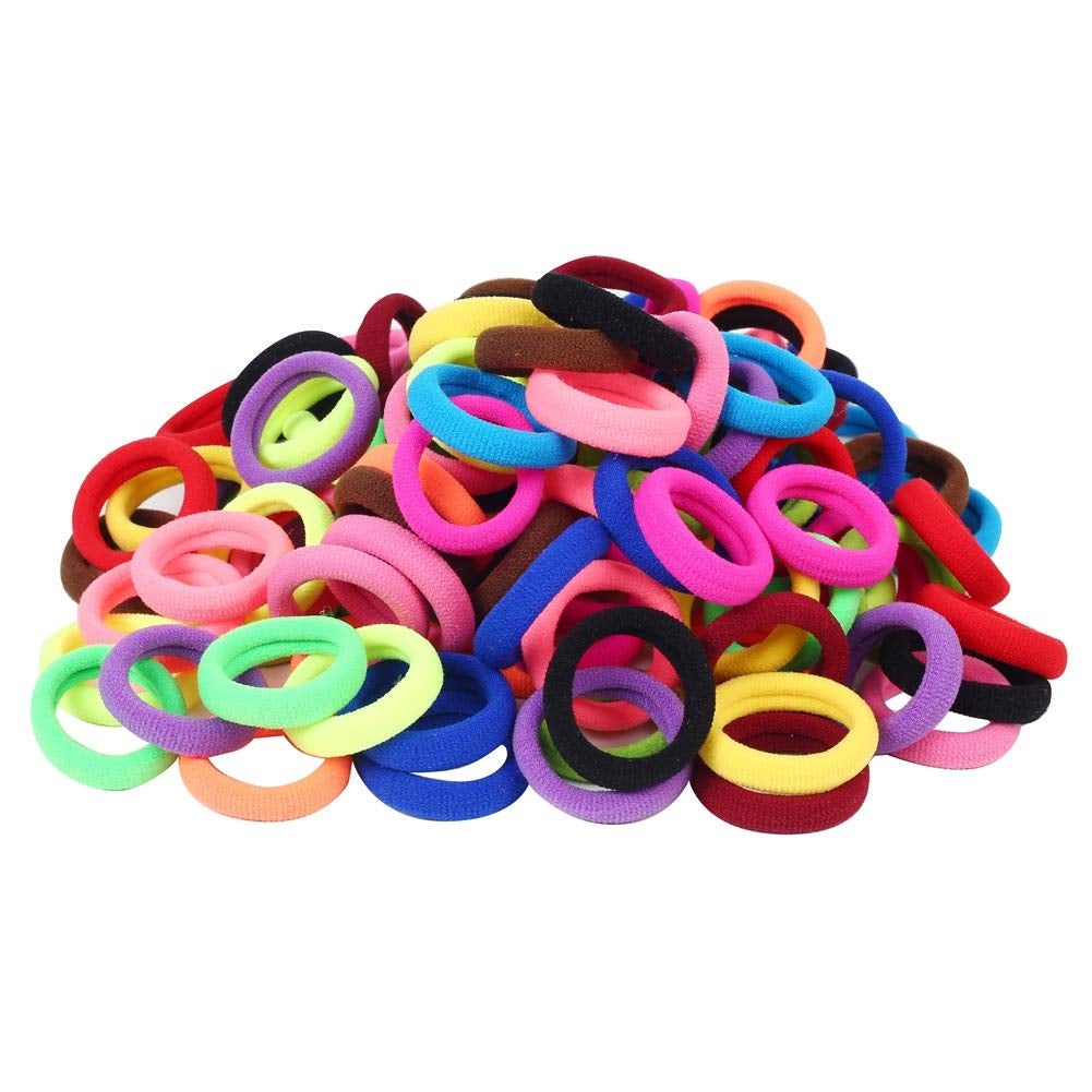 Baby Hair Ties, Cotton Toddler Hair Ties for Girls and Kids, Multicolor Small Seamless Hair Bands Elastic Ponytail Holders(15 Colors)