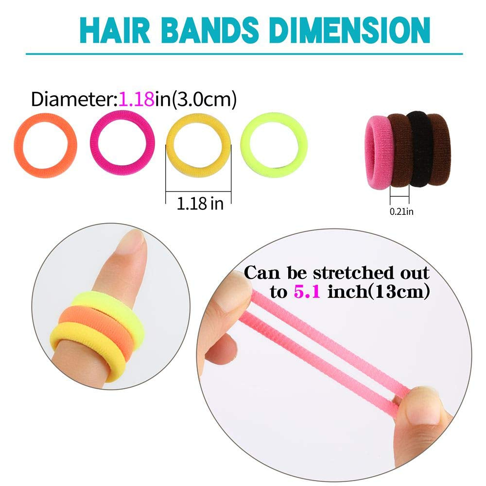 Baby Hair Ties, Cotton Toddler Hair Ties for Girls and Kids, Multicolor Small Seamless Hair Bands Elastic Ponytail Holders(15 Colors)
