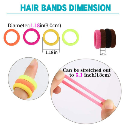 Baby Hair Ties, Cotton Toddler Hair Ties for Girls and Kids, Multicolor Small Seamless Hair Bands Elastic Ponytail Holders(15 Colors)
