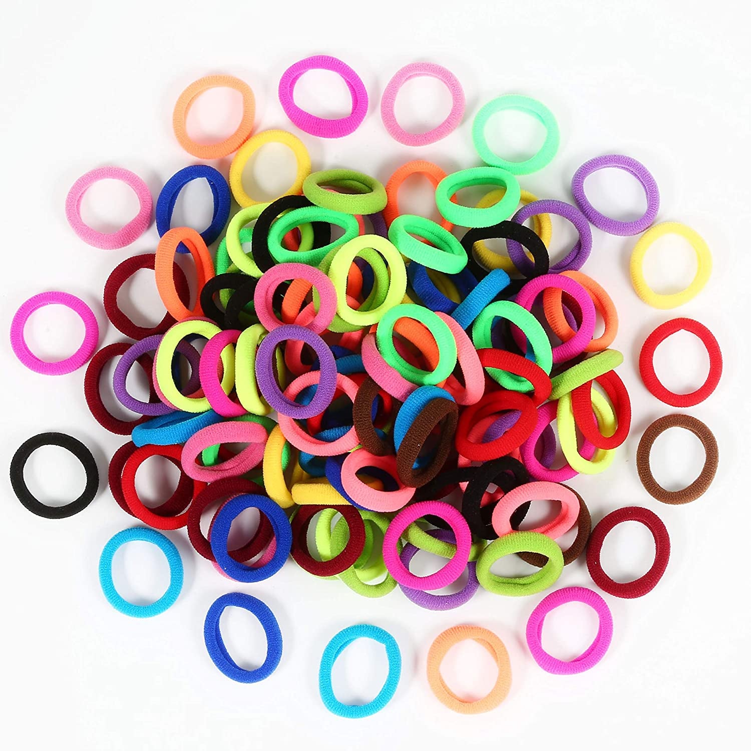 Baby Hair Ties, Cotton Toddler Hair Ties for Girls and Kids, Multicolor Small Seamless Hair Bands Elastic Ponytail Holders(15 Colors)