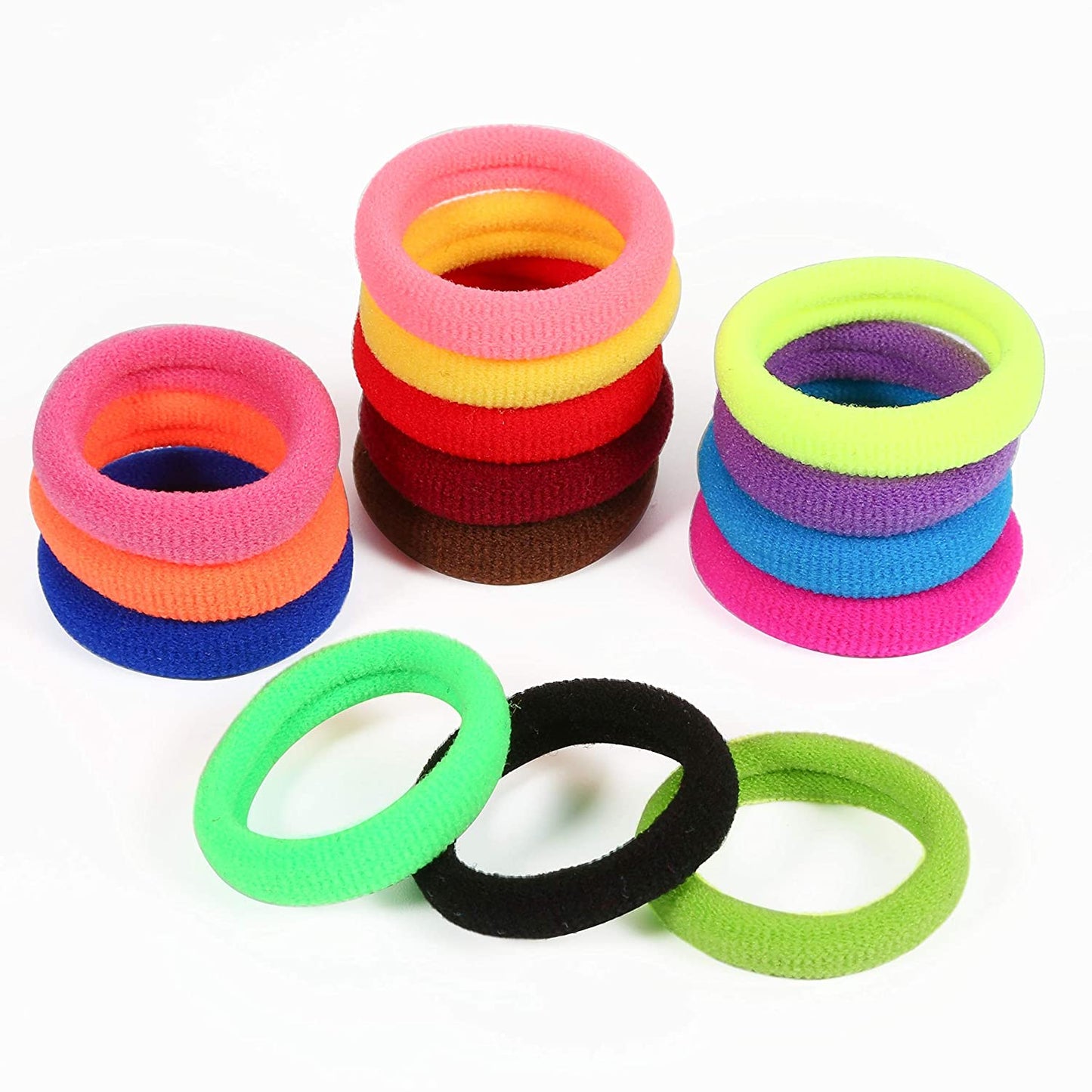 Baby Hair Ties, Cotton Toddler Hair Ties for Girls and Kids, Multicolor Small Seamless Hair Bands Elastic Ponytail Holders(15 Colors)